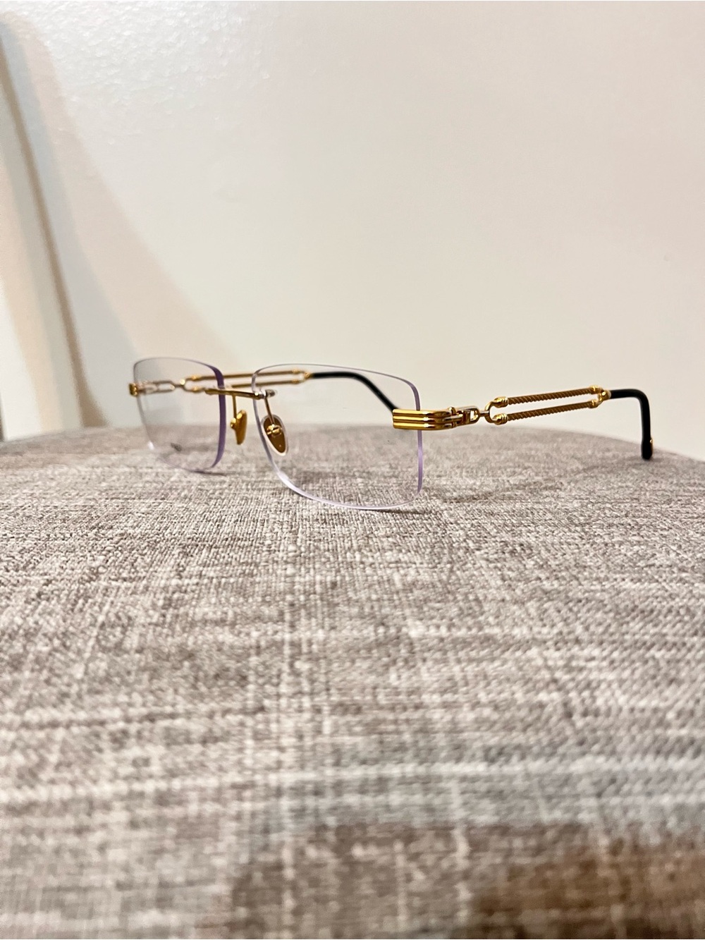 Fred Gold Rimless Men's Glasses - Picture 4 of 7